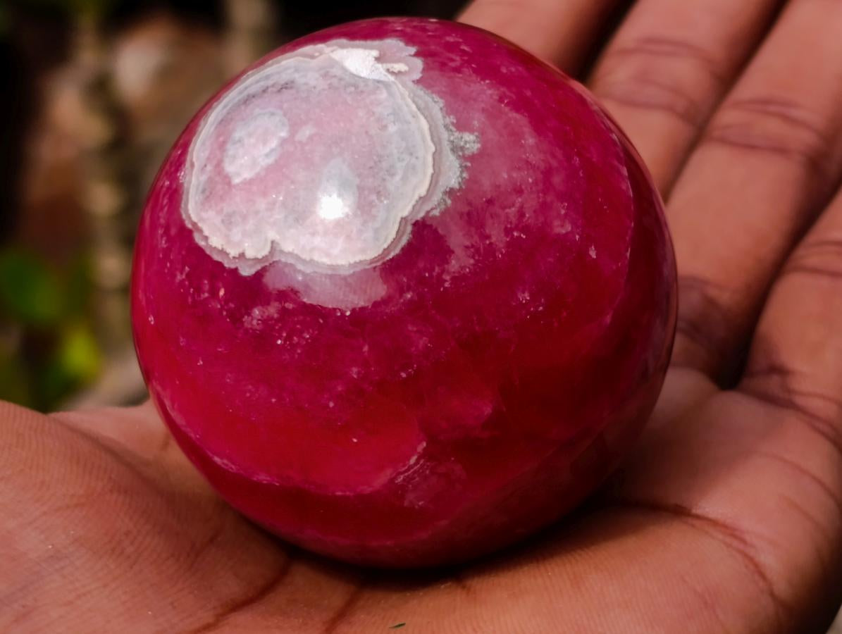 Polished XXX Rare Red Argentinian Rhodochrosite 51mm Ball x 1 From Capillitas Mine, Argentina