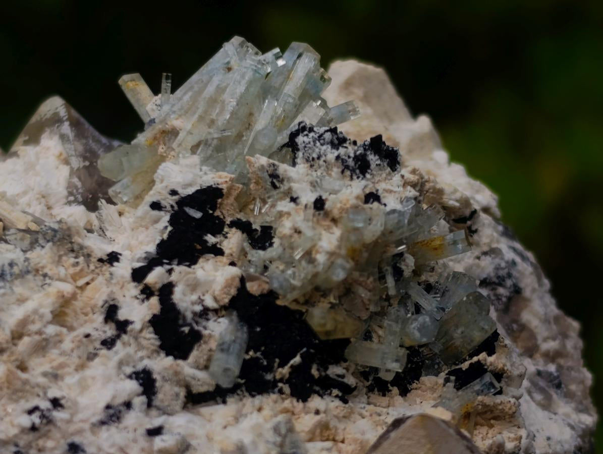 Natural Goshenite Splayed Crystal Cluster with Feldspar Schorl and Smokey Quartz  x 1 From Erongo, Namibia