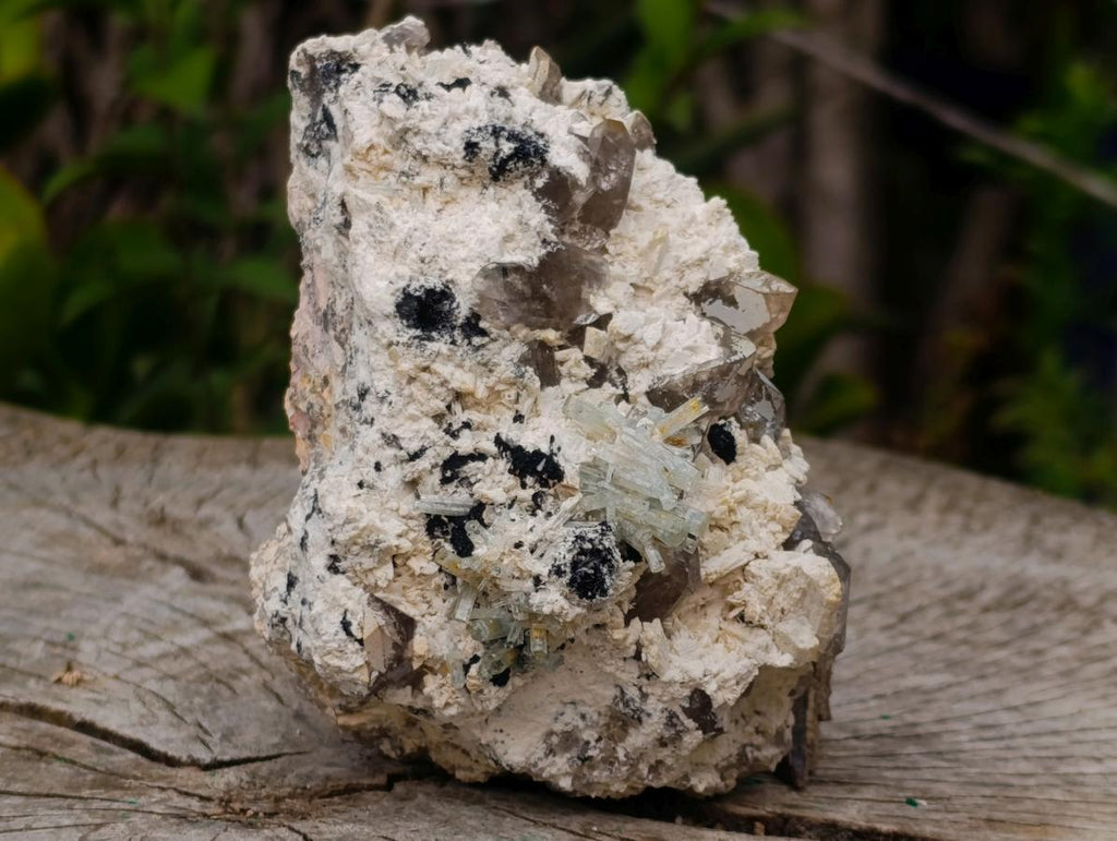 Natural Goshenite Splayed Crystal Cluster with Feldspar Schorl and Smokey Quartz  x 1 From Erongo, Namibia