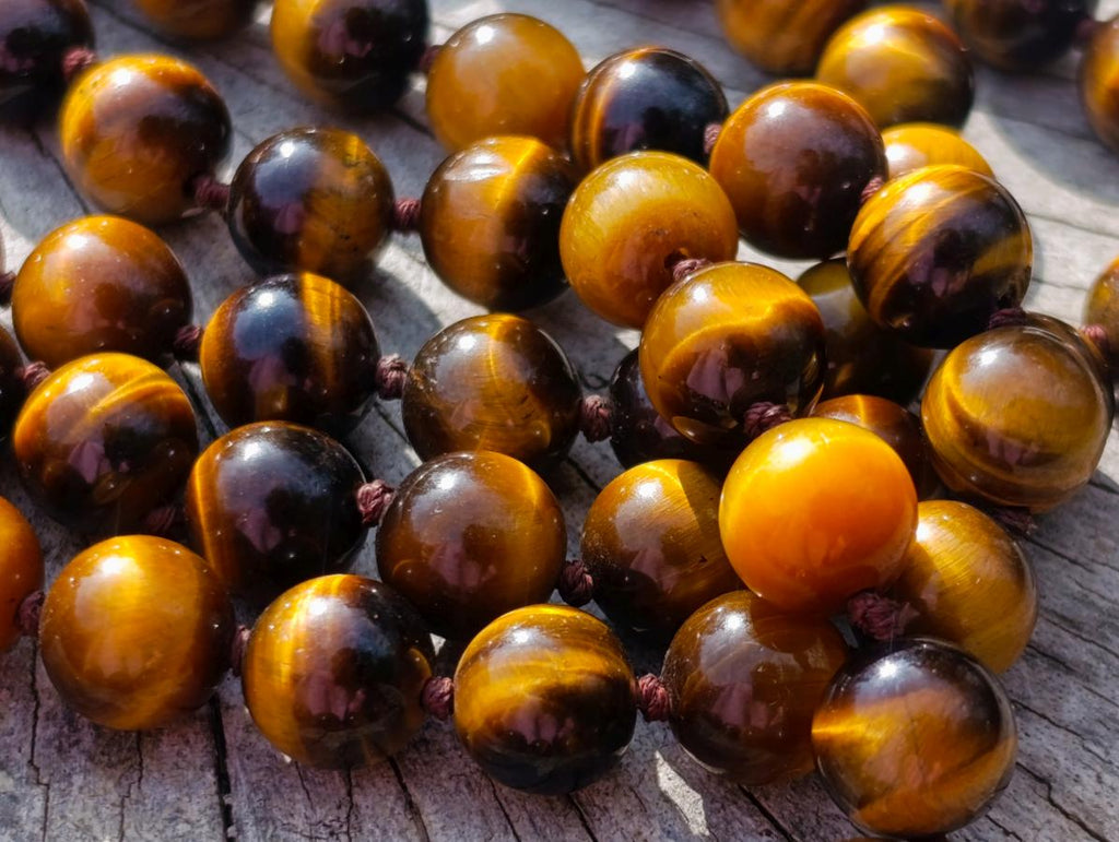 Hand Made Golden Tiger Eye 10 mm Bead Necklace - Sold Per Piece -  From  Prieska, South Africa