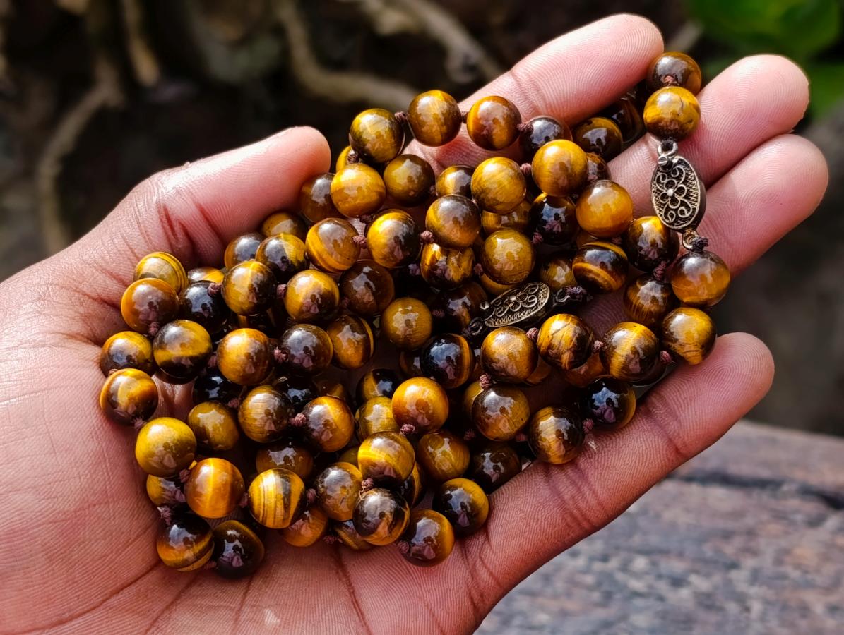 Hand Made Golden Tiger Eye 10 mm Bead Necklace - Sold Per Piece -  From  Prieska, South Africa