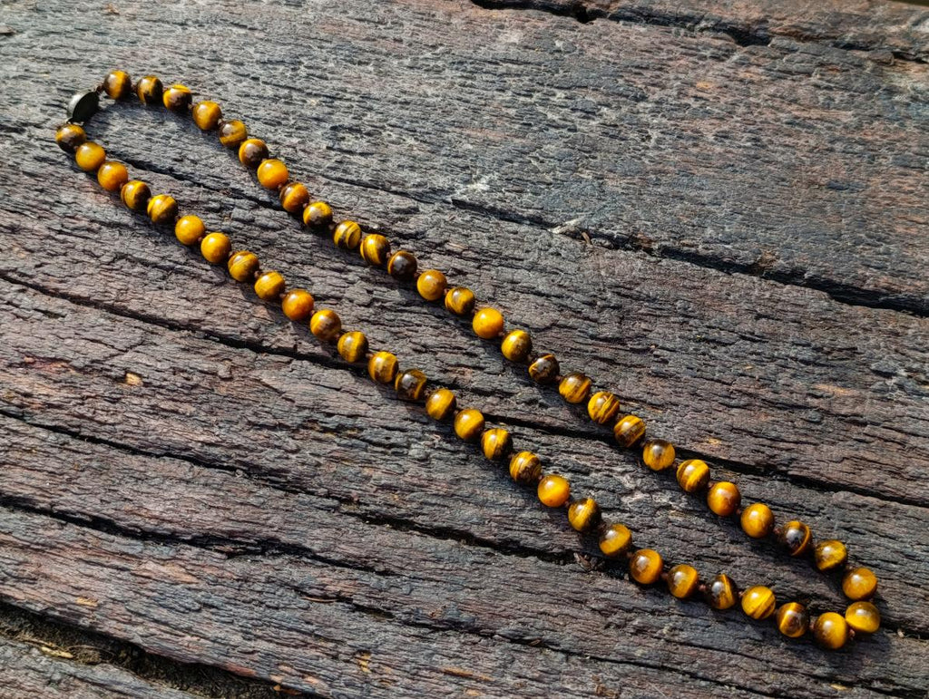 Hand Made Golden Tiger Eye 10 mm Bead Necklace - Sold Per Piece -  From  Prieska, South Africa