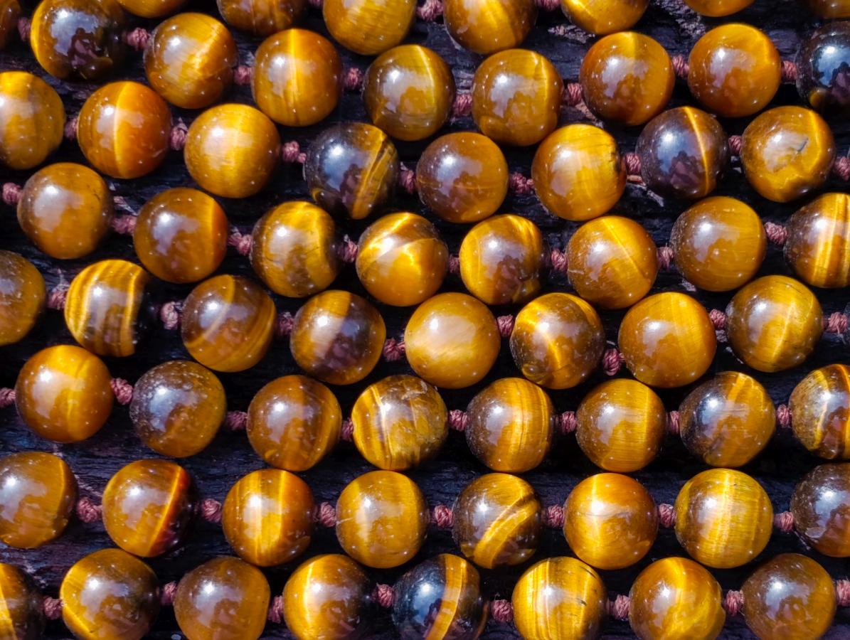 Hand Made Golden Tiger Eye 10 mm Bead Necklace - Sold Per Piece -  From  Prieska, South Africa