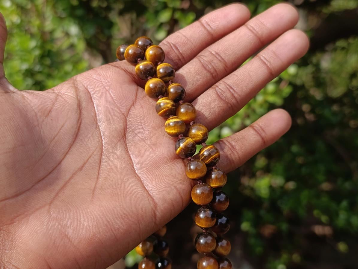 Hand Made Golden Tiger Eye 10 mm Bead Necklace - Sold Per Piece -  From  Prieska, South Africa