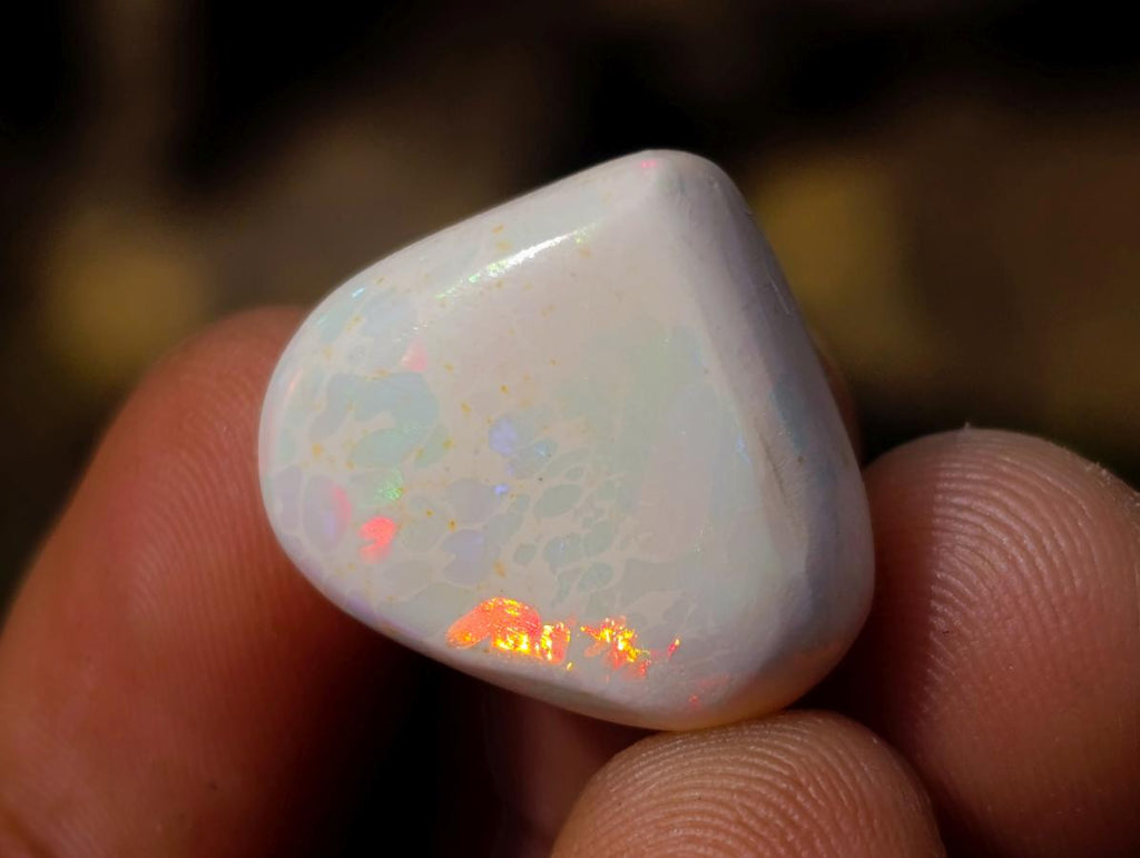 Polished Heart Shaped Precious Ethiopian Opal Faceted Cabochon x 1 From Welo, Ethiopia