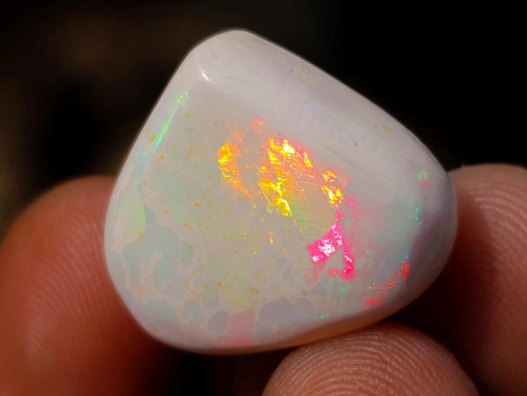 Polished Heart Shaped Precious Ethiopian Opal Faceted Cabochon x 1 From Welo, Ethiopia