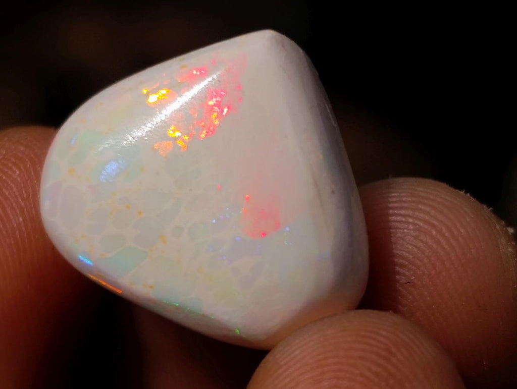 Polished Heart Shaped Precious Ethiopian Opal Faceted Cabochon x 1 From Welo, Ethiopia