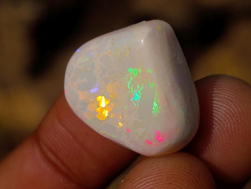 Polished Heart Shaped Precious Ethiopian Opal Faceted Cabochon x 1 From Welo, Ethiopia