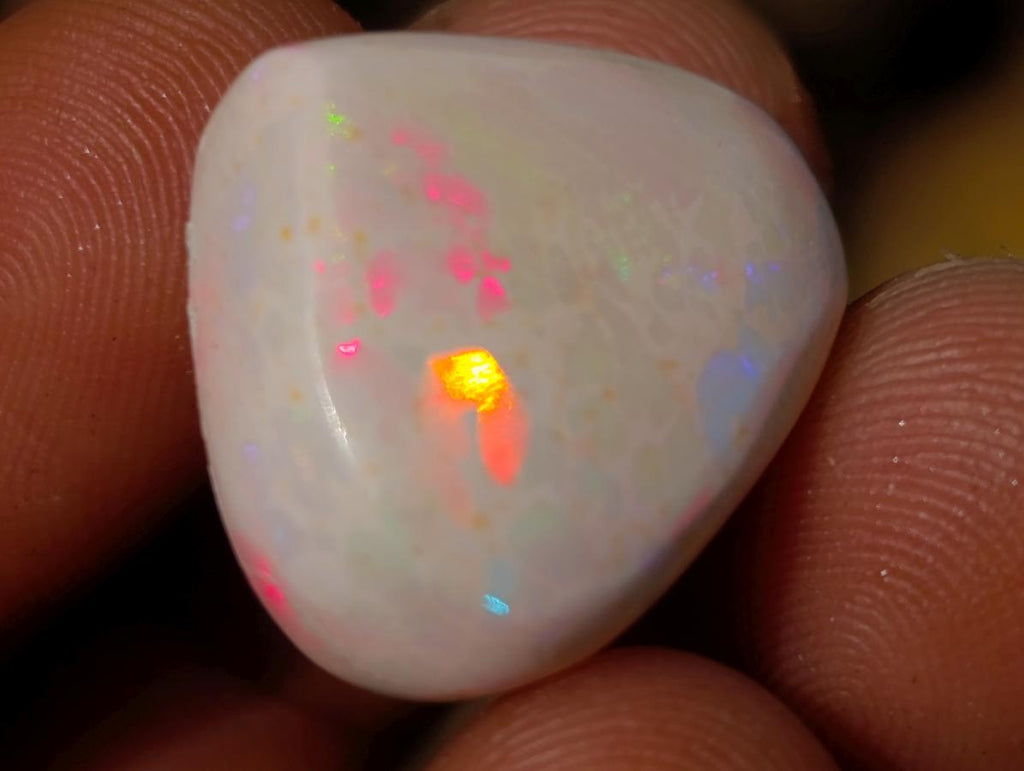 Polished Heart Shaped Precious Ethiopian Opal Faceted Cabochon x 1 From Welo, Ethiopia