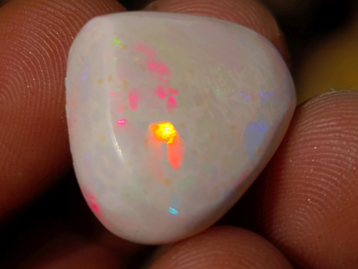 Polished Heart Shaped Precious Ethiopian Opal Faceted Cabochon x 1 From Welo, Ethiopia
