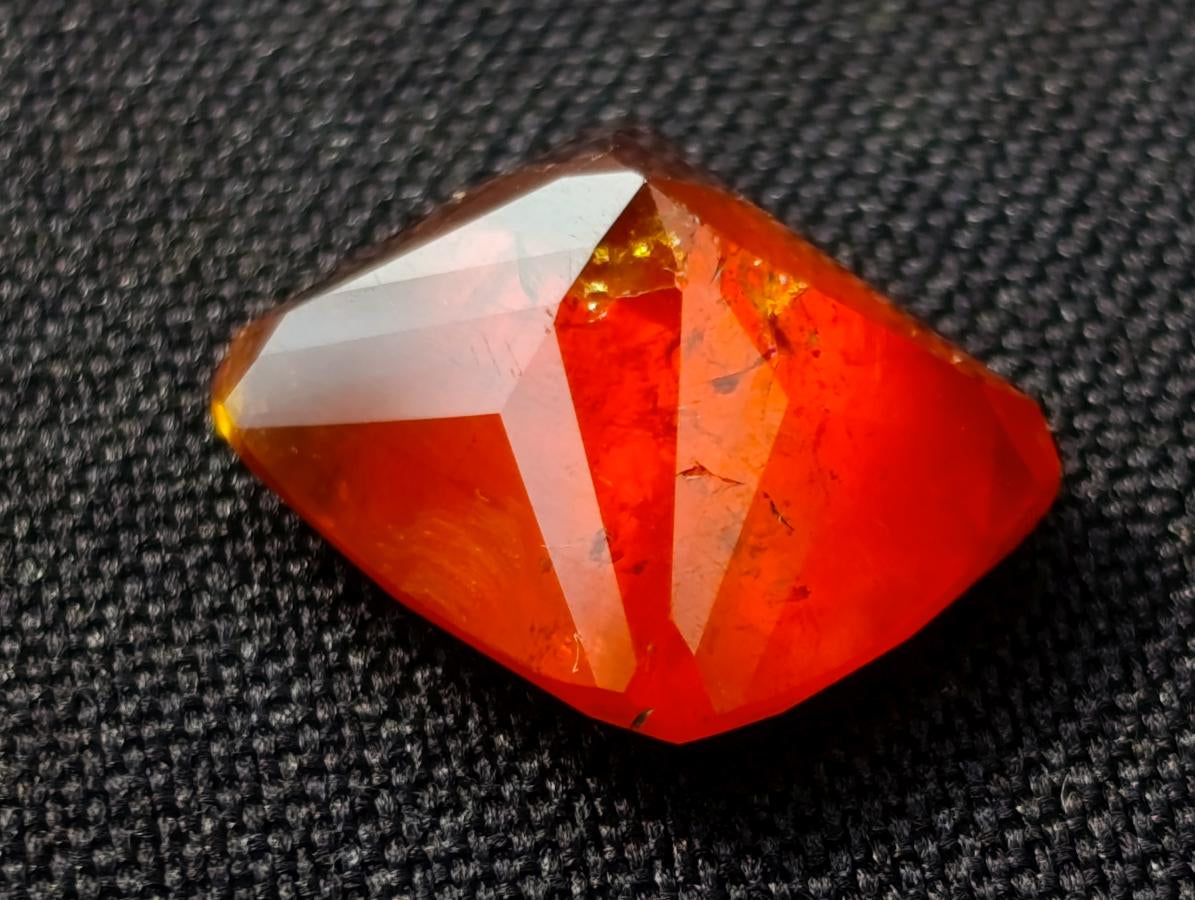 Polished XL Ultra Rare Mandarin Garnet Faceted Stone x 1 From Sperrgebiet, Namibia