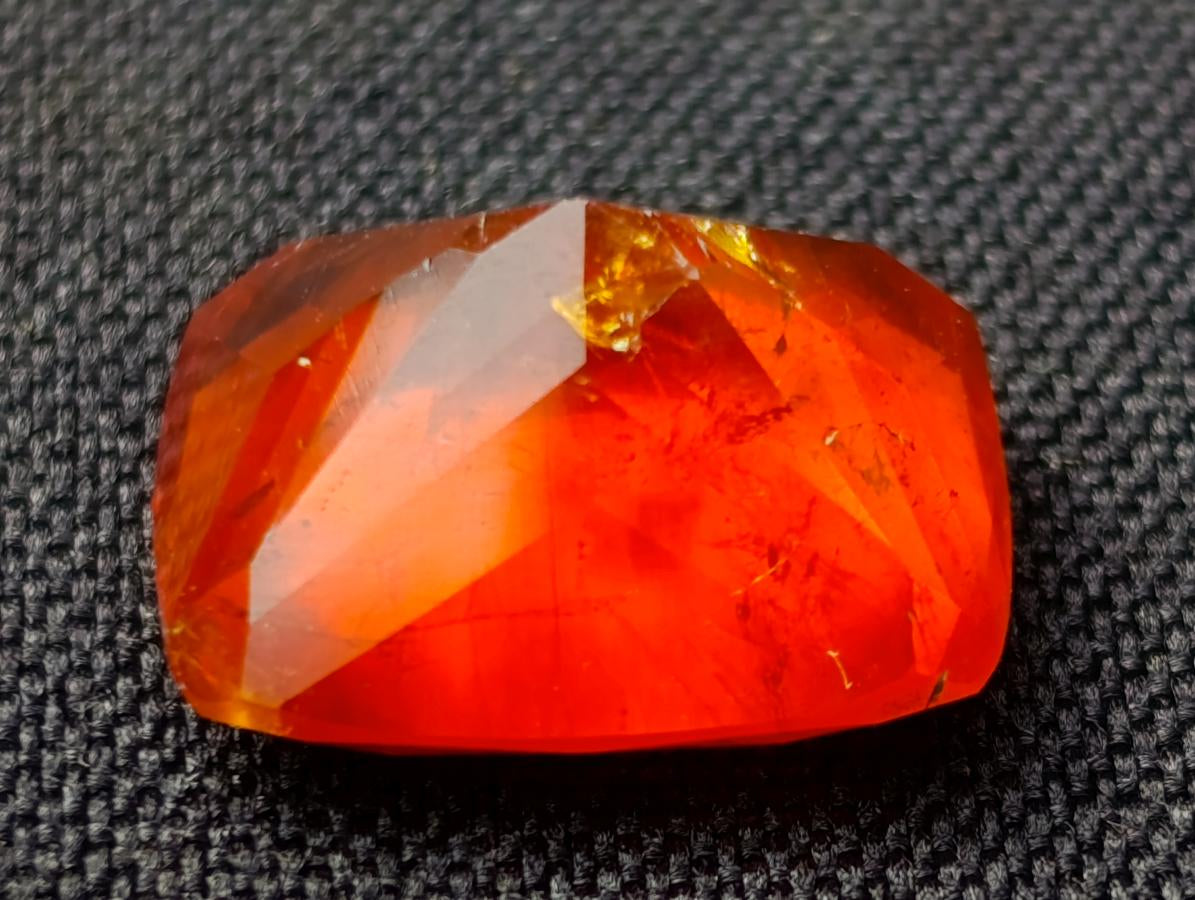 Polished XL Ultra Rare Mandarin Garnet Faceted Stone x 1 From Sperrgebiet, Namibia