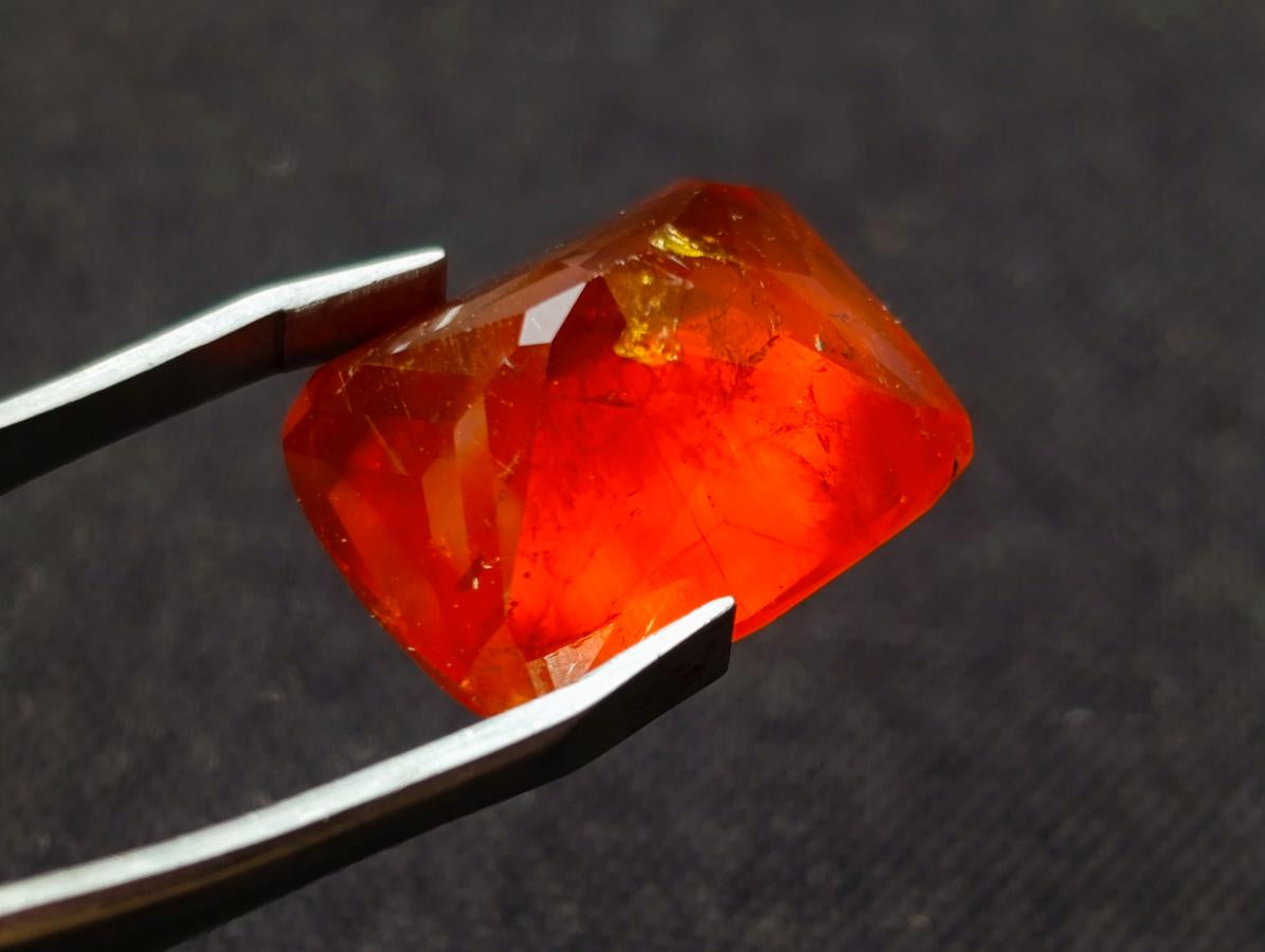 Polished XL Ultra Rare Mandarin Garnet Faceted Stone x 1 From Sperrgebiet, Namibia