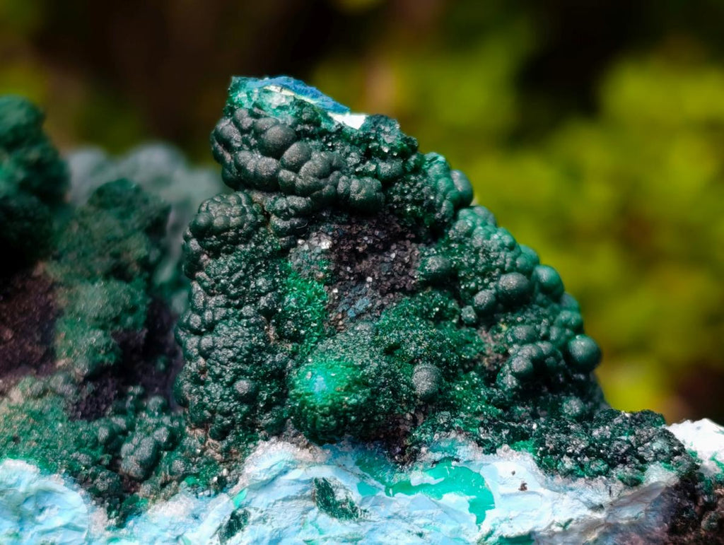 Natural Unique Drusy Coated Chrysocolla with Malachite Stalactites x 1 from  Lupoto Mine, Congo