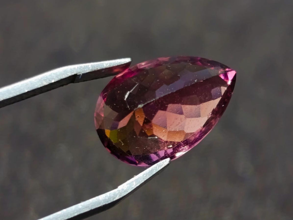 Polished Exquisite Hot Pink Tourmaline Faceted Stone with Teardrop Cut x 1 From Namibia