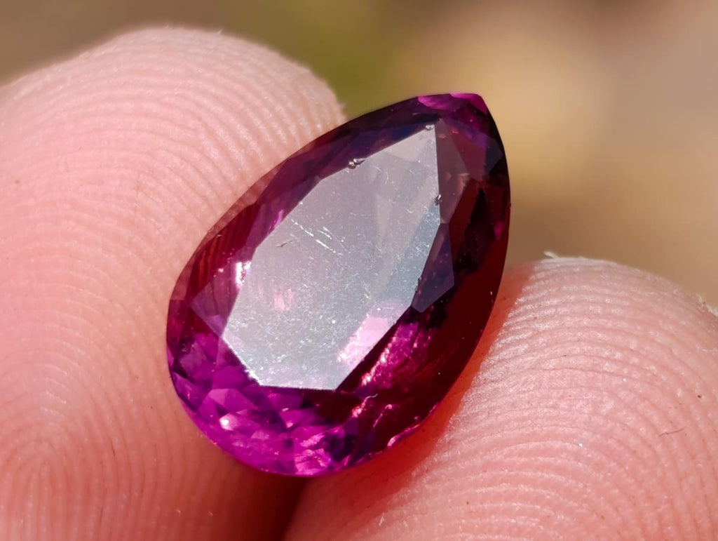 Polished Exquisite Hot Pink Tourmaline Faceted Stone with Teardrop Cut x 1 From Namibia