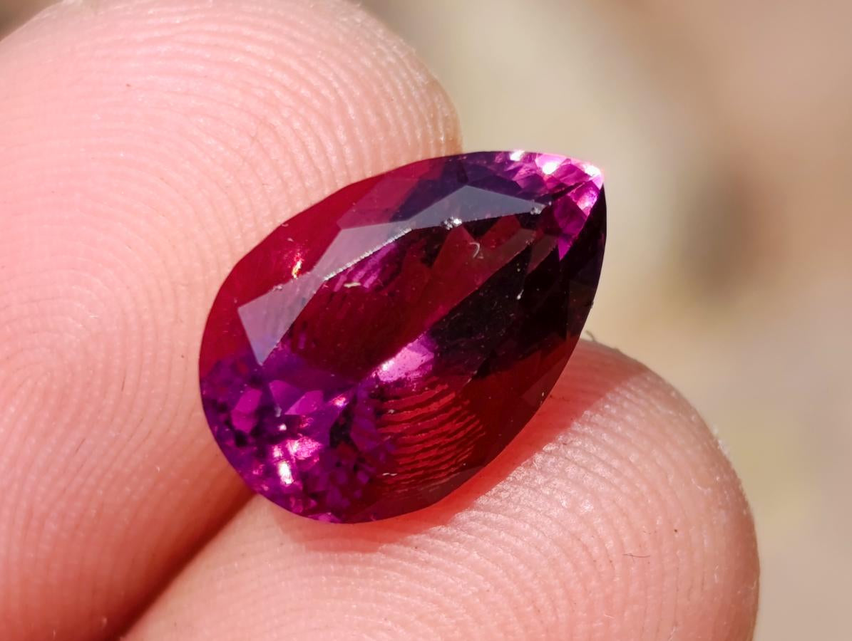 Polished Exquisite Hot Pink Tourmaline Faceted Stone with Teardrop Cut x 1 From Namibia