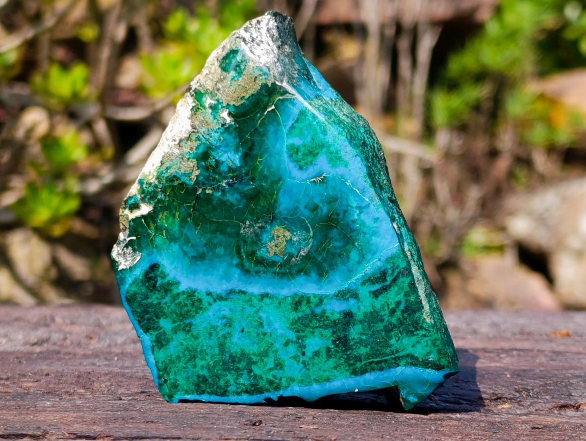 Natural and Polished Pair of Shattuckite and Malachite Specimens x 1 From Kaokoveld, Congo