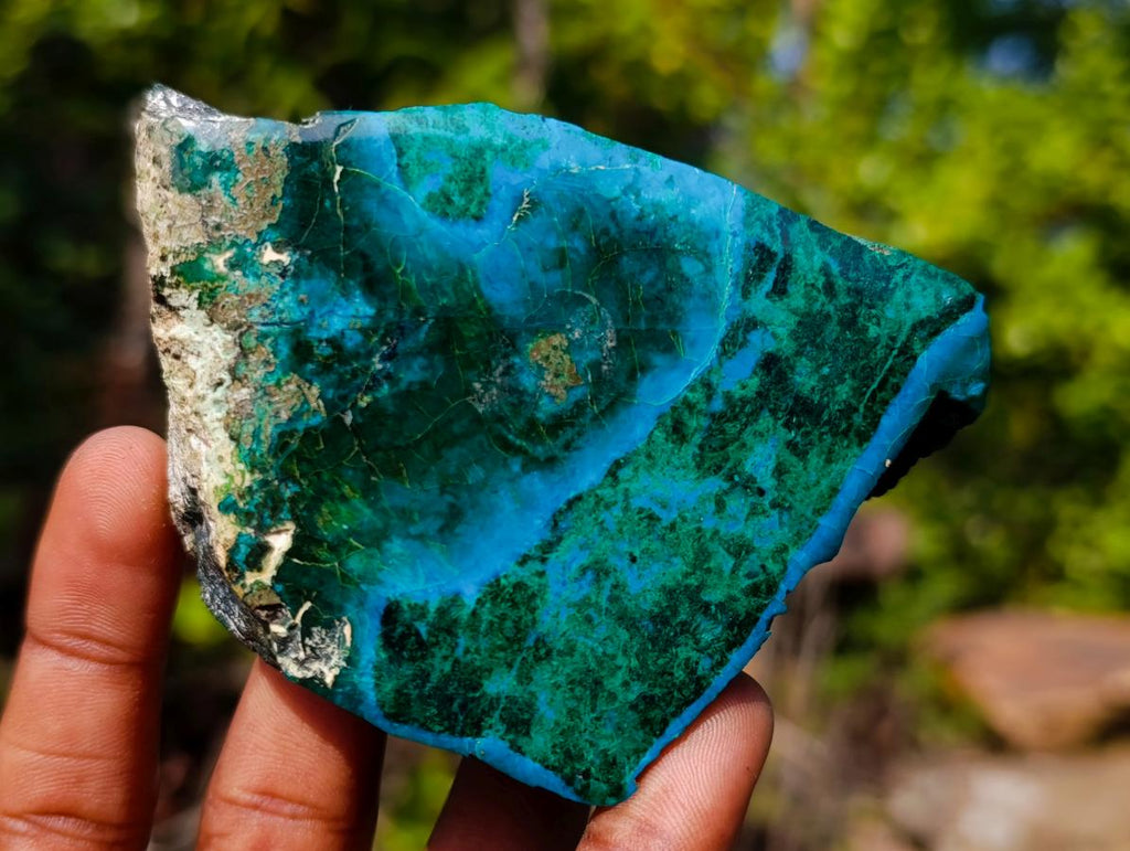 Natural and Polished Pair of Shattuckite and Malachite Specimens x 1 From Kaokoveld, Congo