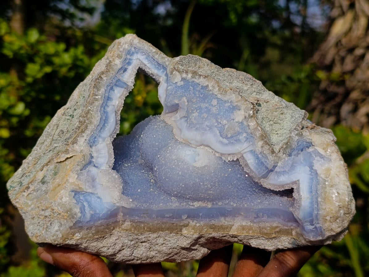 Natural Large Malawi Blue Lace Agate Specimen x 1 From Nsanje, Malawi