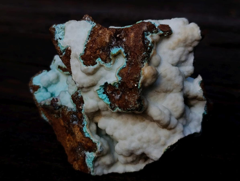 Natural Botryoidal Hemimorphite with Chrysocolla and Shattuckite Specimen x 1 From Tenke Fungurume, Congo