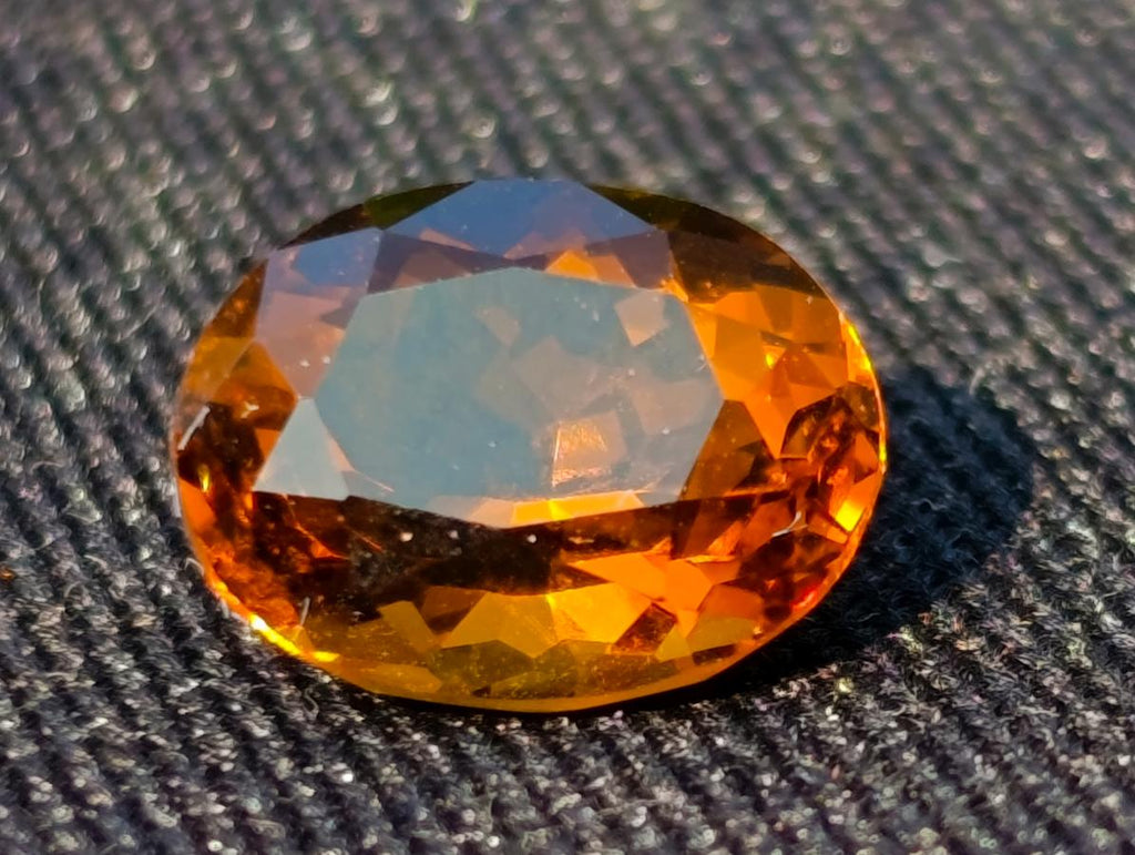 Polished Unusual Cinnamon Amber Hessonite Faceted Garnet Stone x 1 From Tanzania