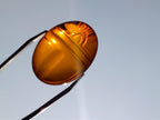 Carved Set of 3 Sacred Scarab Beetle Cabochons in Fossil Baltic Amber x 1 From Poland