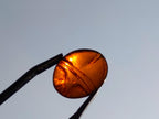 Carved Set of 3 Sacred Scarab Beetle Cabochons in Fossil Baltic Amber x 1 From Poland
