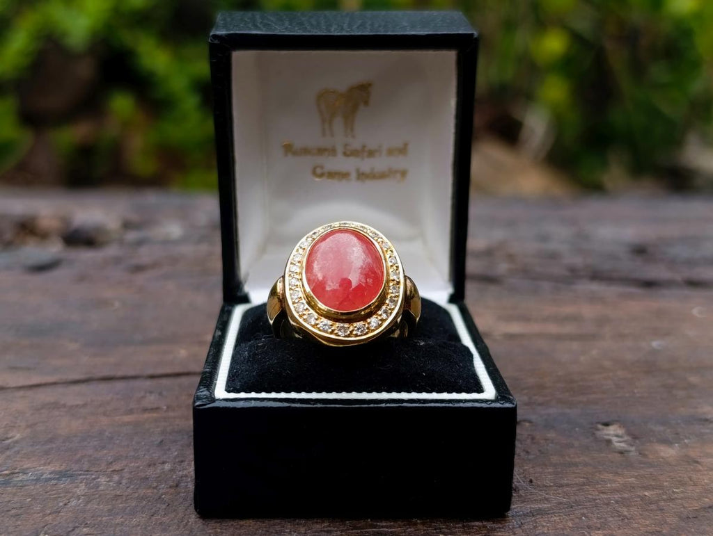 Polished 3 Piece Ring and Earrings Set of Ultra Rare Pink Transvaal Jade x 1 From Rustenburg, South Africa