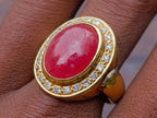 Polished 3 Piece Ring and Earrings Set of Ultra Rare Pink Transvaal Jade x 1 From Rustenburg, South Africa