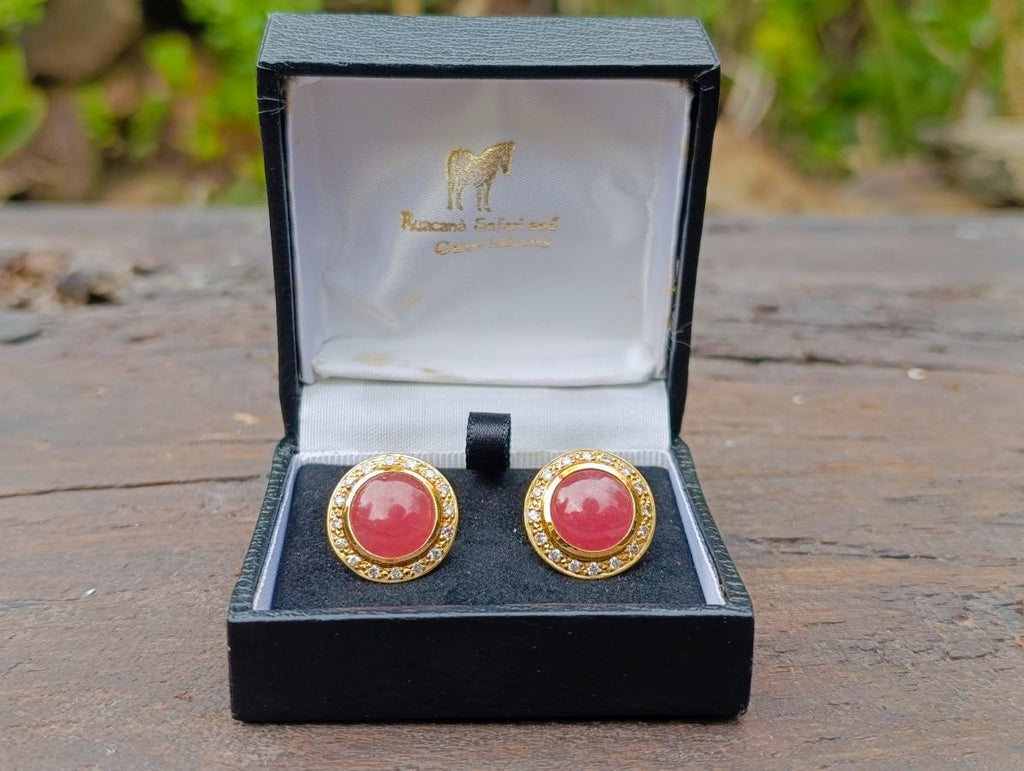 Polished 3 Piece Ring and Earrings Set of Ultra Rare Pink Transvaal Jade x 1 From Rustenburg, South Africa