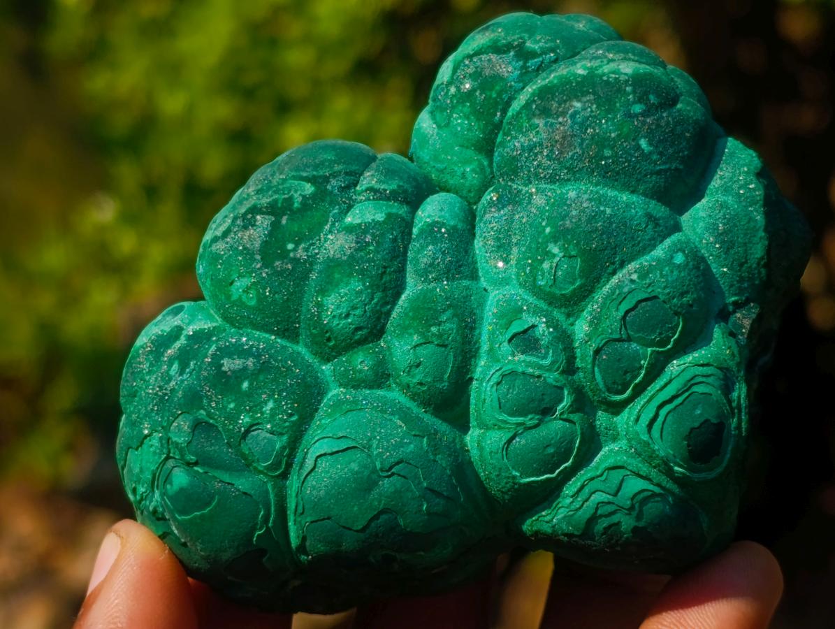 Natural Botryoidal “Kidney” Stalagmitic Crystalline Malachite Specimen x 1 From Kolwezi, Congo