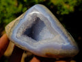 Polished and Natural Standing Blue Lace Agate Geode Display Piece x 1 From Nsanje, Malawi