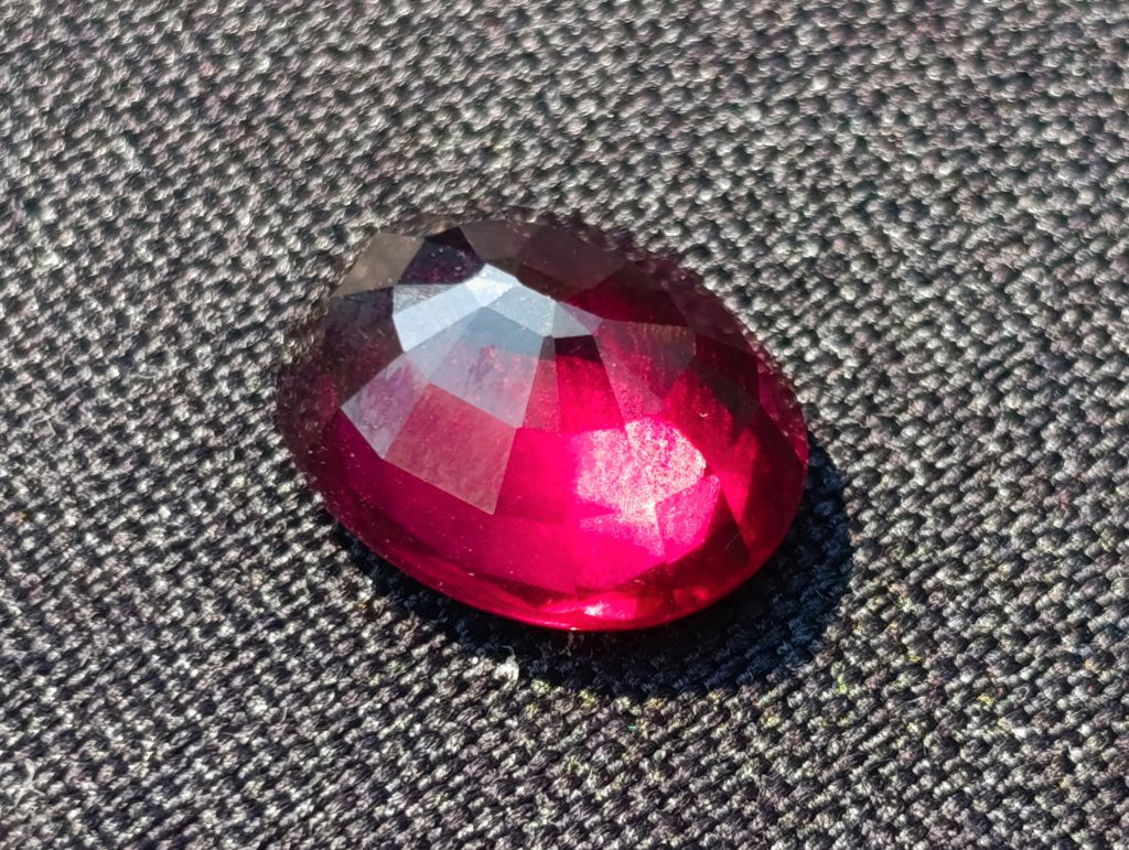 Polished Set of 3 Superb Raspberry Red Rhodolite Garnet Faceted Stones x 1 From Tiriri District, Tanzania