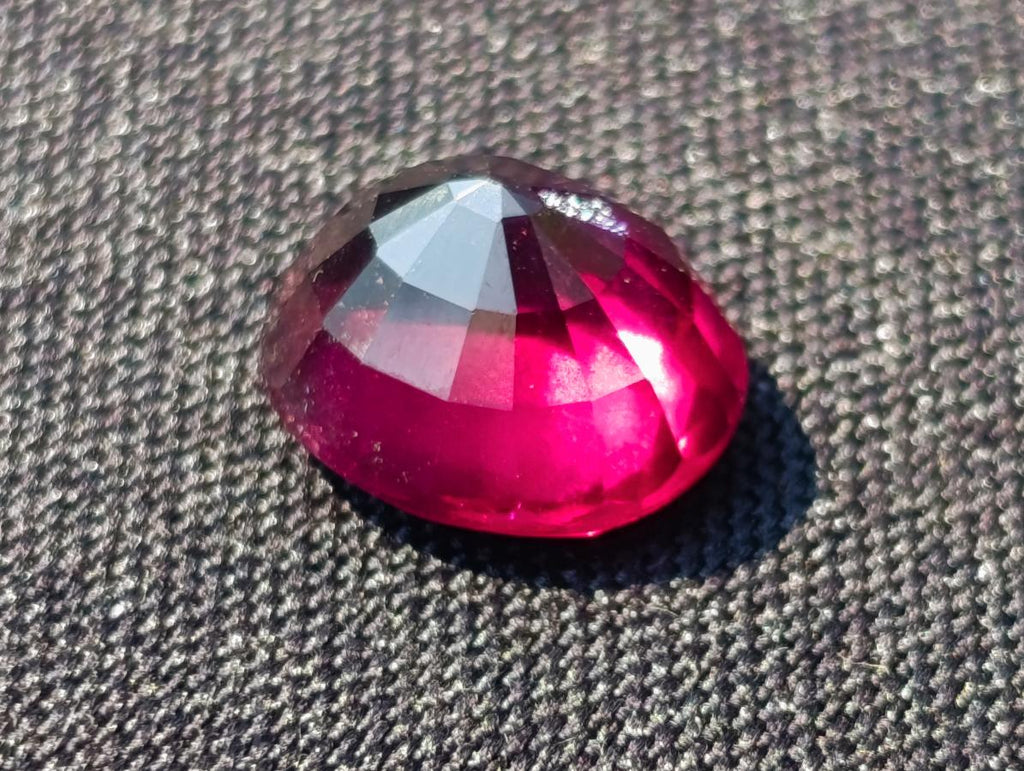 Polished Set of 3 Superb Raspberry Red Rhodolite Garnet Faceted Stones x 1 From Tiriri District, Tanzania
