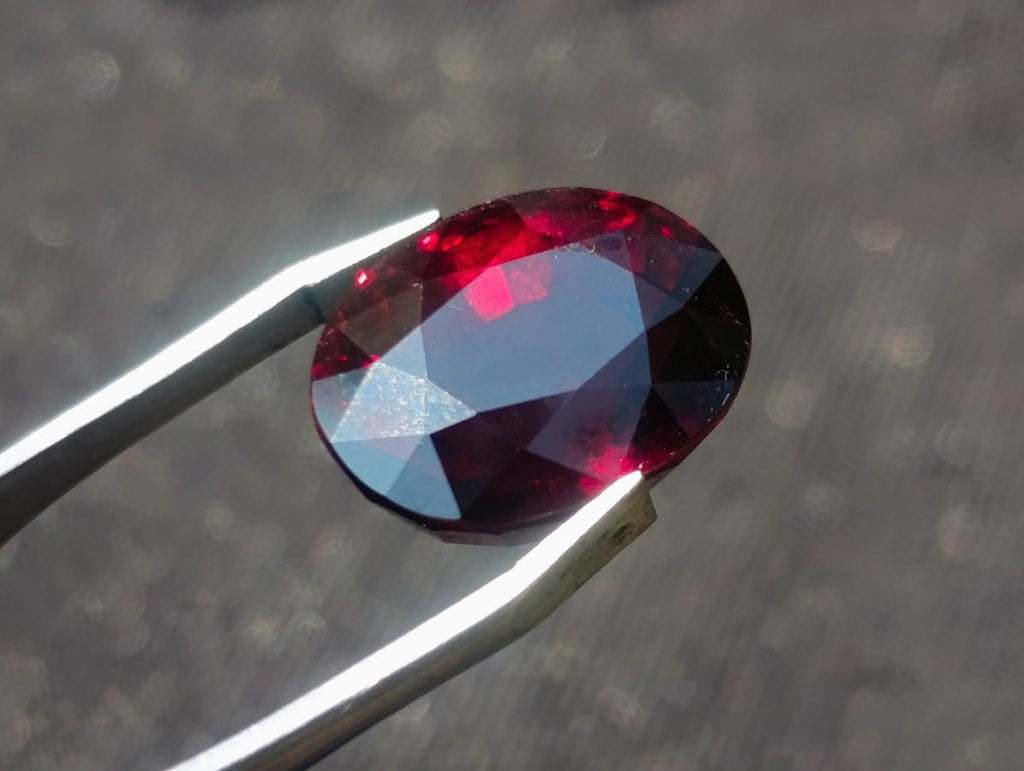 Polished Set of 3 Superb Raspberry Red Rhodolite Garnet Faceted Stones x 1 From Tiriri District, Tanzania