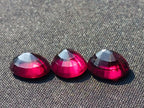 Polished Set of 3 Superb Raspberry Red Rhodolite Garnet Faceted Stones x 1 From Tiriri District, Tanzania