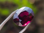 Polished Set of 3 Superb Raspberry Red Rhodolite Garnet Faceted Stones x 1 From Tiriri District, Tanzania