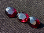 Polished Set of 3 Superb Raspberry Red Rhodolite Garnet Faceted Stones x 1 From Tiriri District, Tanzania