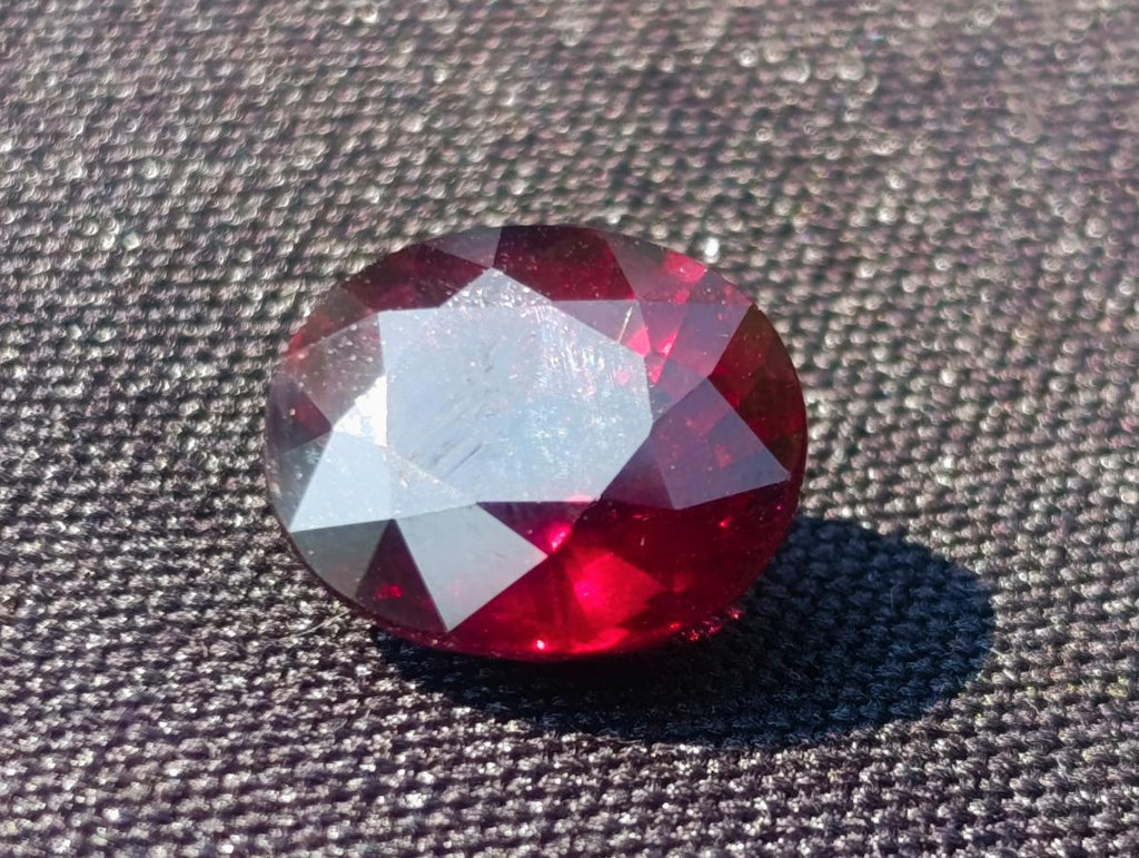 Polished Set of 3 Superb Raspberry Red Rhodolite Garnet Faceted Stones x 1 From Tiriri District, Tanzania