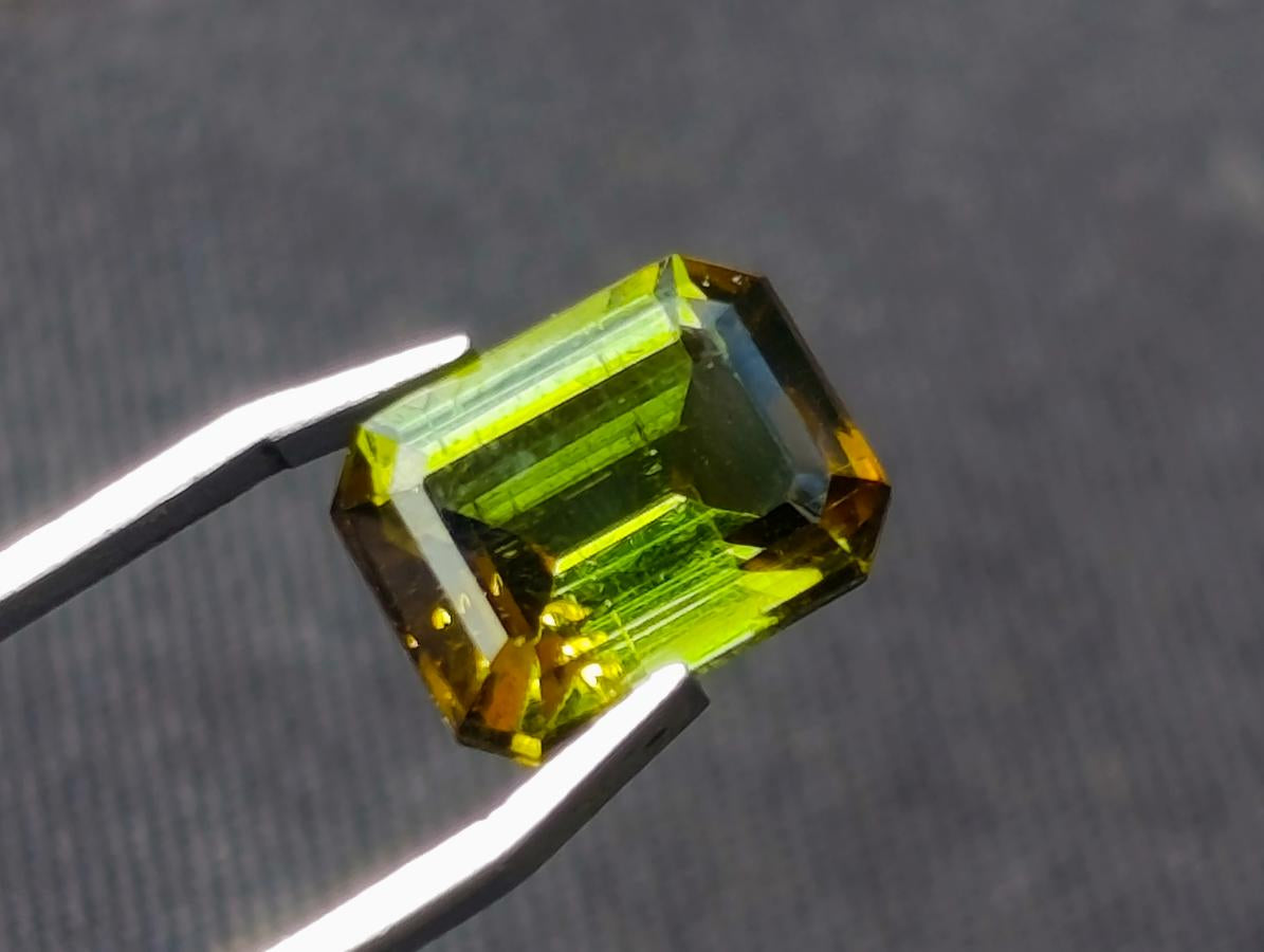 Polished 5 Carat Verdelite Tourmaline Octagonal Step Cut Faceted Gemstone x 1 From Mozambique