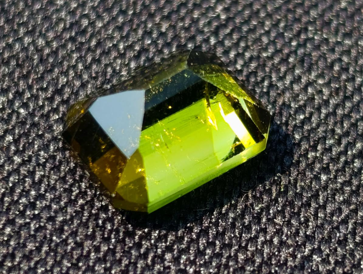 Polished 5 Carat Verdelite Tourmaline Octagonal Step Cut Faceted Gemstone x 1 From Mozambique