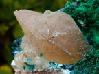 Natural Superb Dioptase and Fibrous Malachite Specimen with Dog Tooth Calcite Crystals x 1 From Mashamba East, Congo