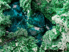 Natural Superb Dioptase and Fibrous Malachite Specimen with Dog Tooth Calcite Crystals x 1 From Mashamba East, Congo