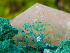 Natural Superb Dioptase and Fibrous Malachite Specimen with Dog Tooth Calcite Crystals x 1 From Mashamba East, Congo