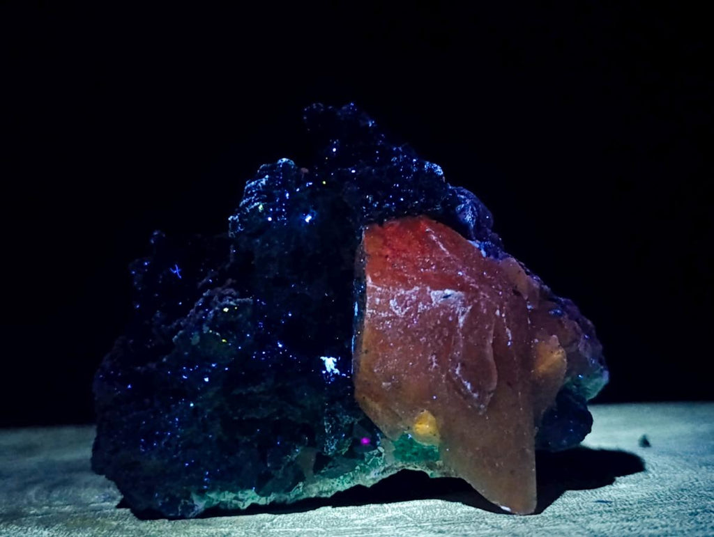 Natural Superb Dioptase and Fibrous Malachite Specimen with Dog Tooth Calcite Crystals x 1 From Mashamba East, Congo