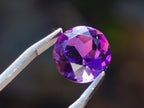 Polished Set of 3 Zambian Amethyst Faceted Stones x 1 From Zambia