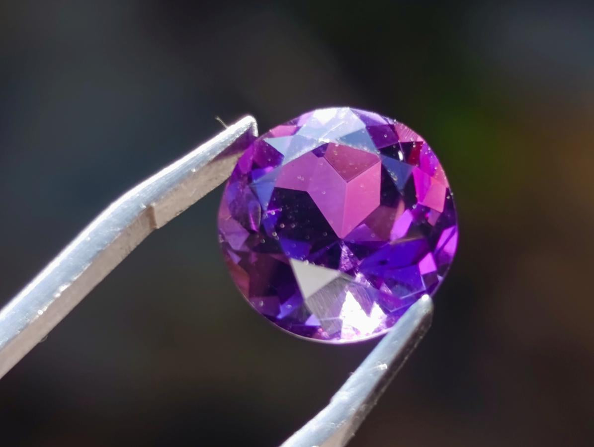 Polished Set of 3 Zambian Amethyst Faceted Stones x 1 From Zambia