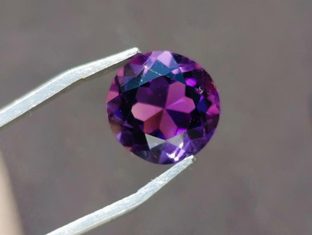 Polished Set of 3 Zambian Amethyst Faceted Stones x 1 From Zambia