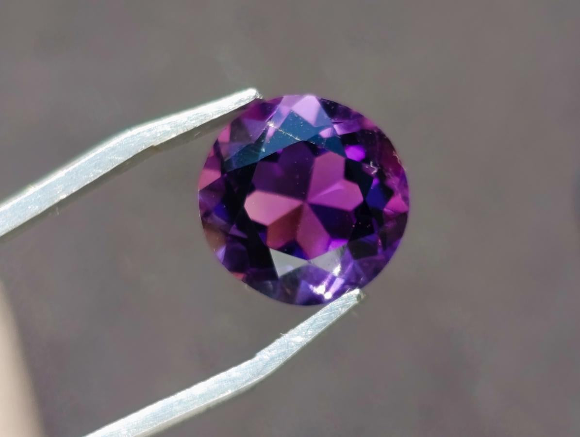Polished Set of 3 Zambian Amethyst Faceted Stones x 1 From Zambia